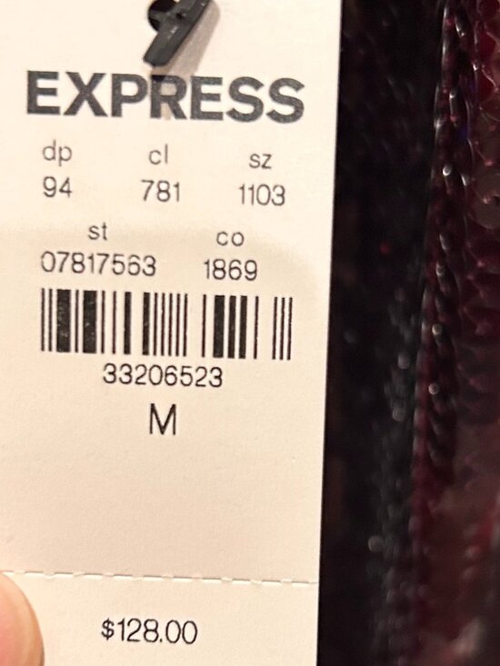 Express Burgundy Sequin Spaghetti Strap Midi Dress - Picture 10 of 11